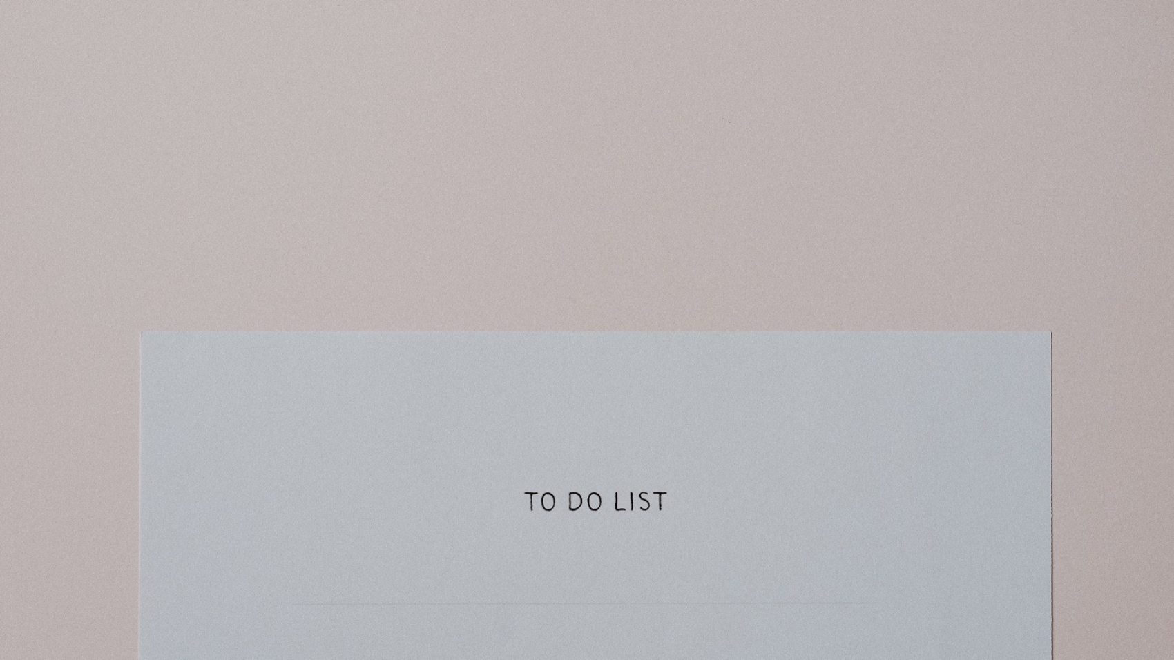 to do list